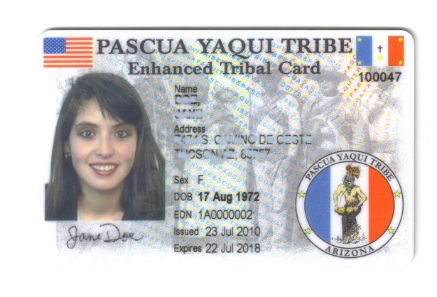 Yaqui Tribal Id Cards Border Crossing Document Cd Obregon En Sonora Fierro Por La 200